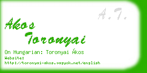 akos toronyai business card